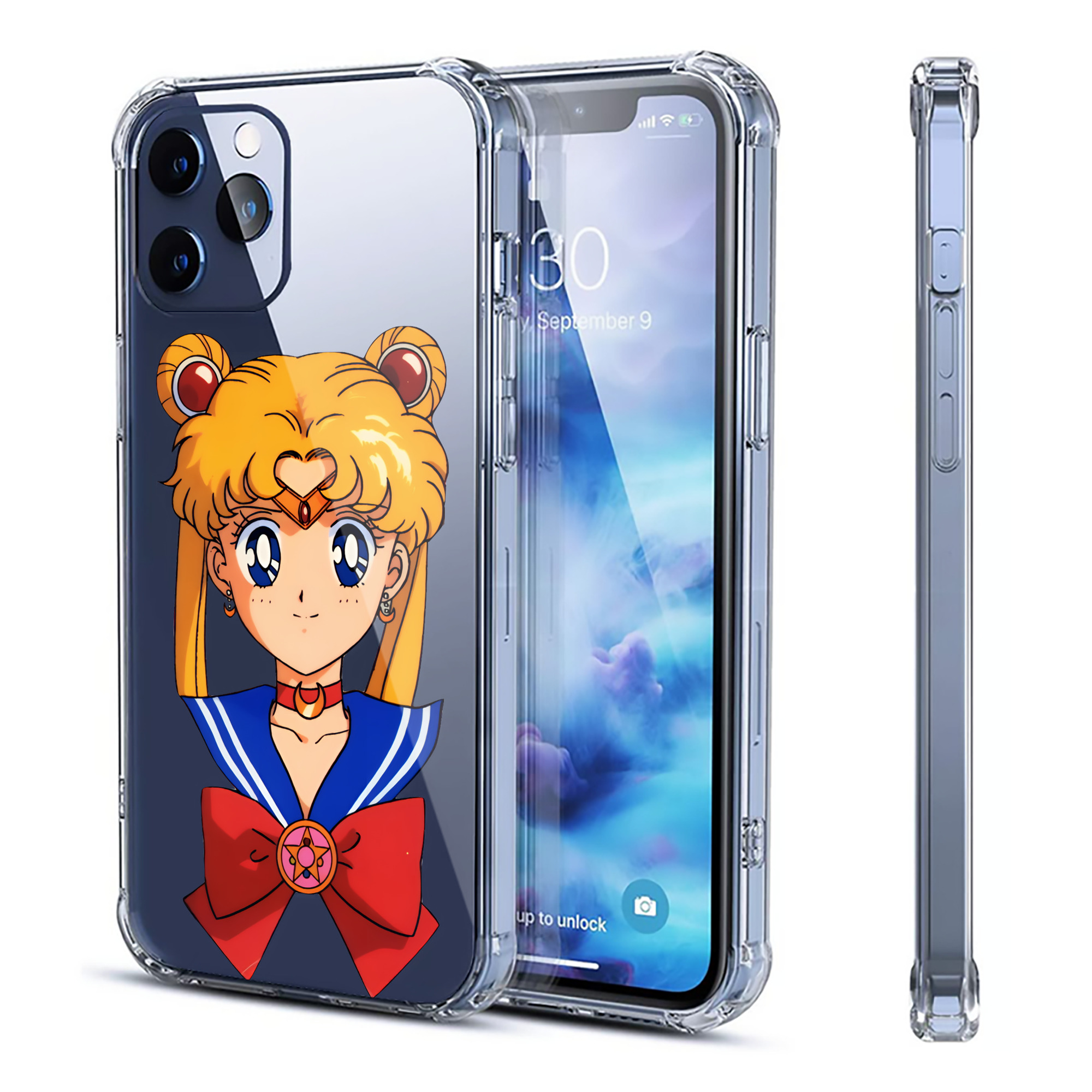 （画像用） 美少女戦士セーラームーン 月野 うさぎ つきの うさぎ Sailor Moon Tsukino Usagi 【iPhone 12シリーズ対応】透明スマホケース（クリアソフトケース）